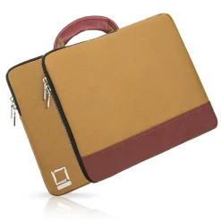 Lencca Laptop Sleeve Briefcase fits 13.3 Inch Laptop, Tan Brown (PT_LENLEA503_13)