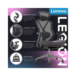 Lenovo Legion Mesh Ergonomic Racing Gaming Chair, Dark Gray (52014DGRY)