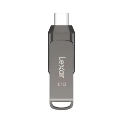 Lexar JumpDrive D400 Dual 64GB USB 3.1 Flash Drive, Titanium (LJDD400-64G-BNU)