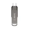 Lexar JumpDrive D400 Dual 128GB USB 3.1 Flash Drive, Titanium (LJDD400-128GBNU)