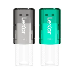 Lexar JumpDrive S60 64GB USB 2.0 Type A Flash Drive, Black/Teal (LJDS60-64GB2NNU)