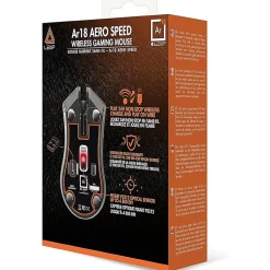 Lexip AR18 Aero Speed Wireless Optical 2.4 GHz Gaming Mouse, Black (JVAPCM00538)