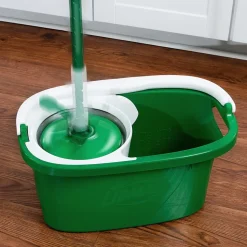 Libman Tornado Microfiber Spin Mop & Bucket, Green/White (1283001)