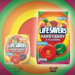 Life Savers 5 Flavors Hard Candy, Party Size, 50 oz., 376 Pieces (WMW28098)