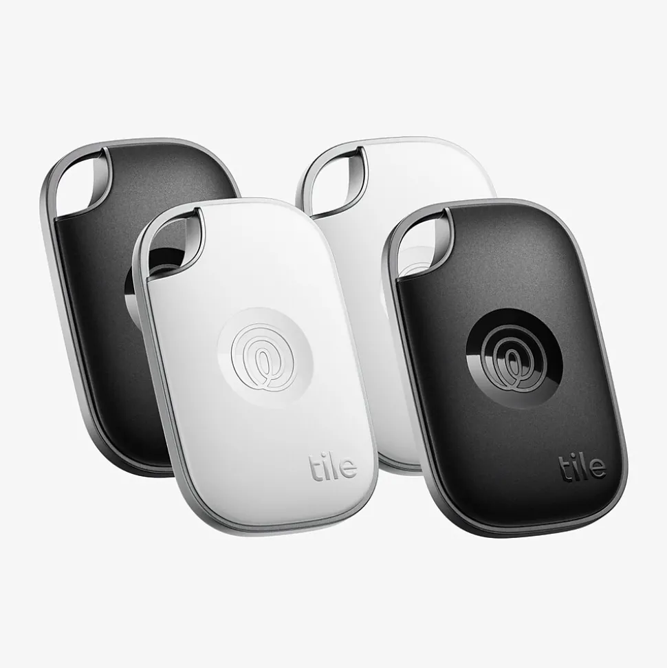 Life360 Tile Pro Bluetooth Tracker, Assorted, Black/White, 4/Pack (RE-61124)