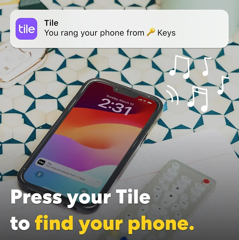 Life360 Tile Pro Bluetooth Tracker, Assorted, Black/White, 4/Pack (RE-61124)