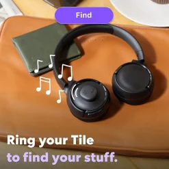 Life360 Tile Sticker Bluetooth Tracker, Black (RE-63011)