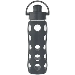 Lifefactory Glass Water Bottle, 22 oz., Carbon (LIFLG4321MCN4)