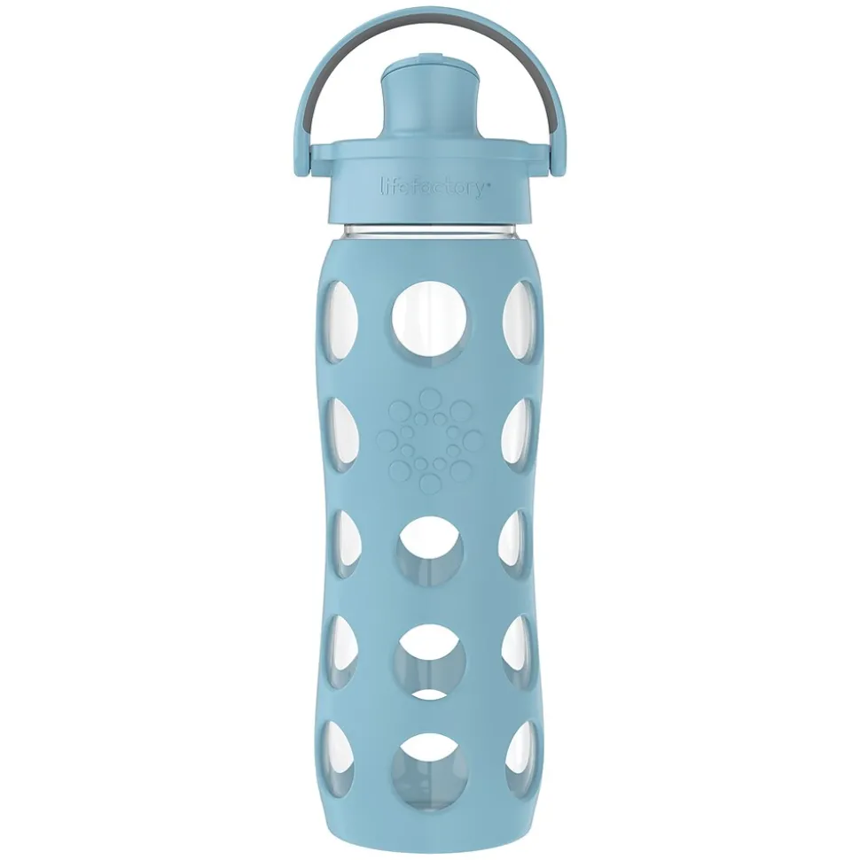 Lifefactory Glass Water Bottle, 22 oz., Denim (LIFLG4321MDE4)