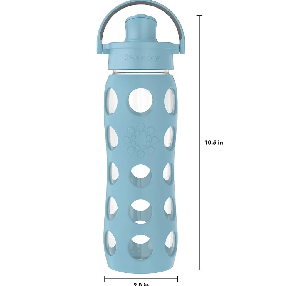 Lifefactory Glass Water Bottle, 22 oz., Denim (LIFLG4321MDE4)