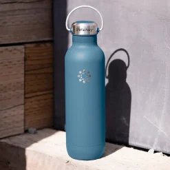 Lifefactory Stainless Steel Double Wall Insulated Water Bottle, 32 oz., Dark Denim (LIFLS365MDD4)