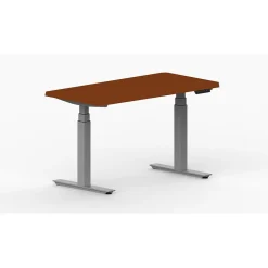 LifeFlo Ergonomics Height Adjustable Desk, 36" W x 24" D x 1 1/8" Thick. Double Column. Cherry. (LFO-3624-E2-CH)