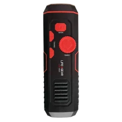 LIFE+GEAR 120-Lumen Stormproof USB Crank Flashlight & Radio (LG38-60675-RED)