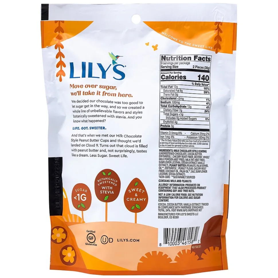 Lily's Milk Chocolate Peanut Butter Cups, 9.6 oz. (220-02042)