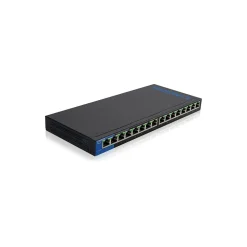 Linksys 16-Port Gigabit Ethernet Unmanaged Switch, 10/100/1000 Mbps, Black (LGS116P)