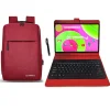 LINSAY 12" Octa Core Tablet, 8GB RAM, 256GB Storage, Android 14, Bundled with Red Keyboard, Backpack and Stylus Pen