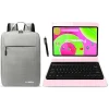 LINSAY 12" Octa Core Tablet, 8GB RAM, 256GB Storage, Android 14, Bundled with Pink Keyboard Case, Backpack and Stylus Pen