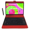 LINSAY 12" Octa Core Tablet, 8GB RAM, 256GB Storage, Android 14, Bundled with Red Keyboard and Stylus Pen