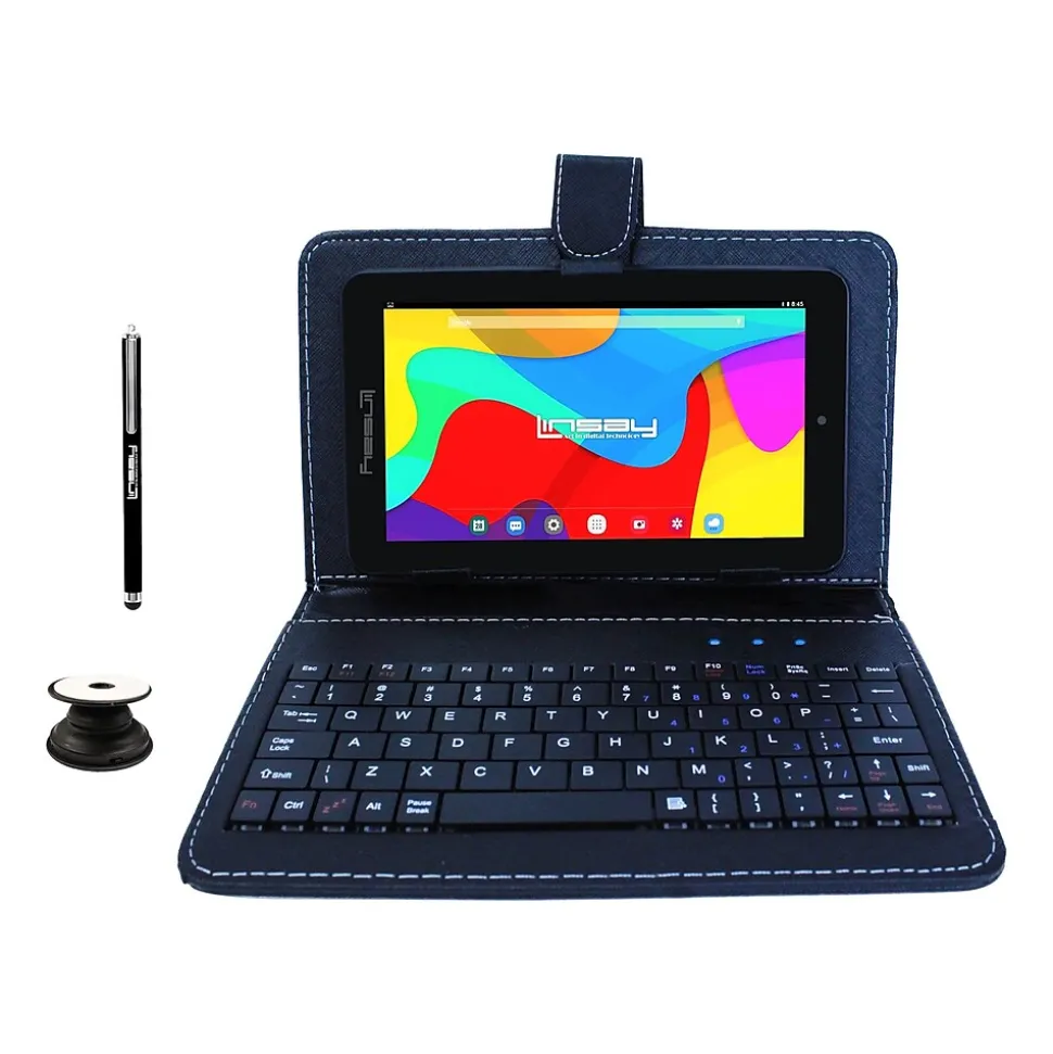 Linsay 7" Tablet, WiFi, 2GB RAM, 64GB Storage, Android 13, Black (F7UHDBKP)