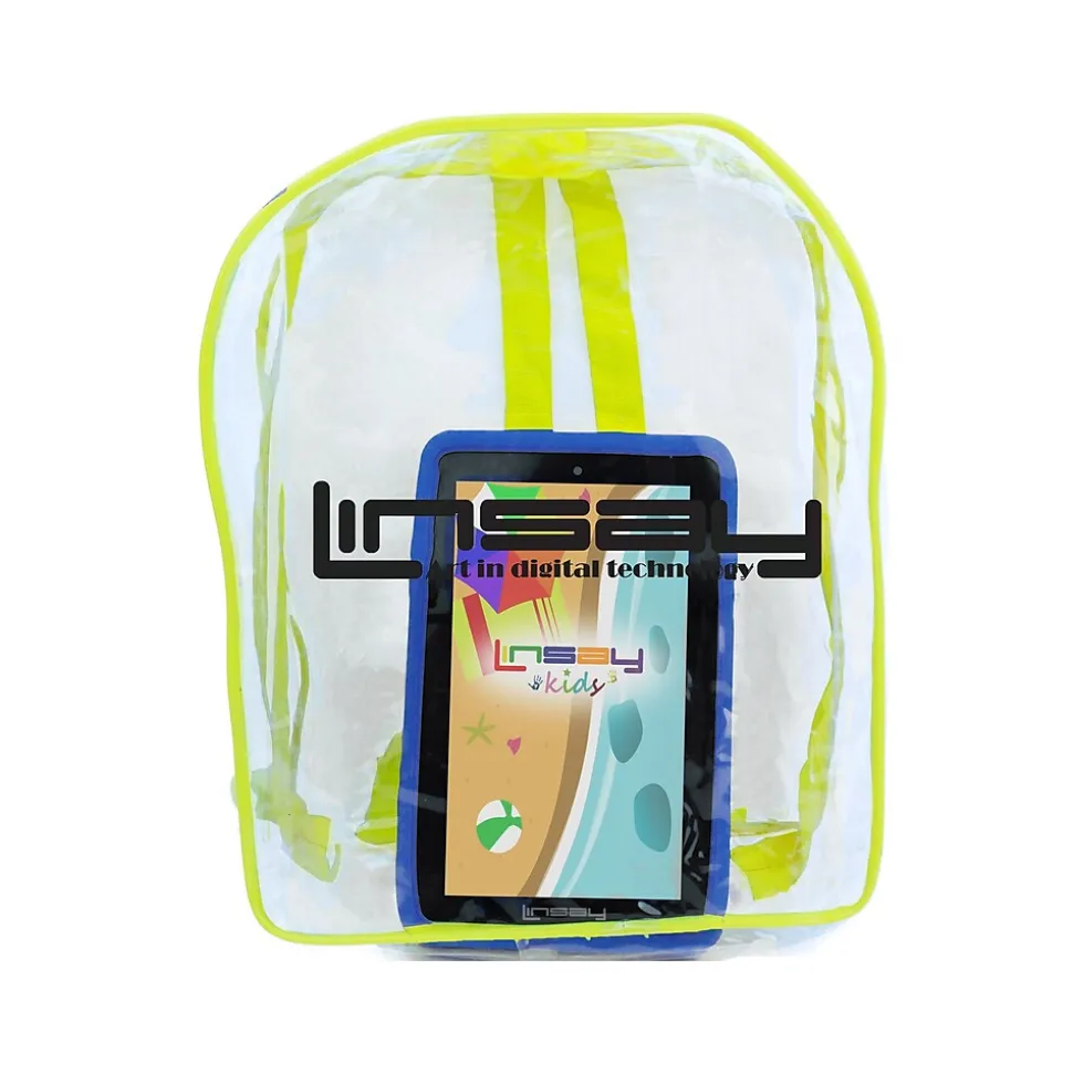 Linsay 7" Tablet with Blue Kids' Defender Case & Backpack, WiFi, 2GB RAM, 64GB Storage, Android 13, Blue (F-7XHDKIDSBAGB)