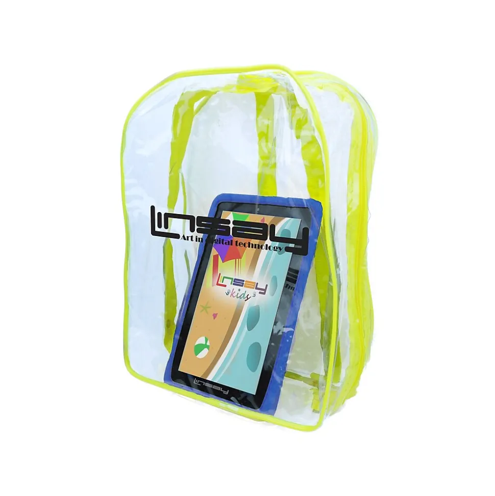 Linsay 7" Tablet with Blue Kids' Defender Case & Backpack, WiFi, 2GB RAM, 64GB Storage, Android 13, Blue (F-7XHDKIDSBAGB)