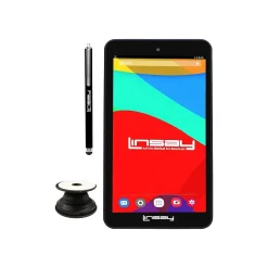 Linsay 7" Tablet with Holder and Pen, WiFi, 2GB RAM, 64GB Storage, Android 13, Black (F7UHDP)