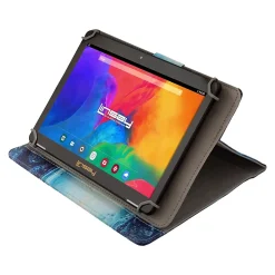 Linsay 10.1" Tablet with Ocean Marble Case, 2GB RAM, 64GB Storage, Android 13, Black (F10IPCMO)