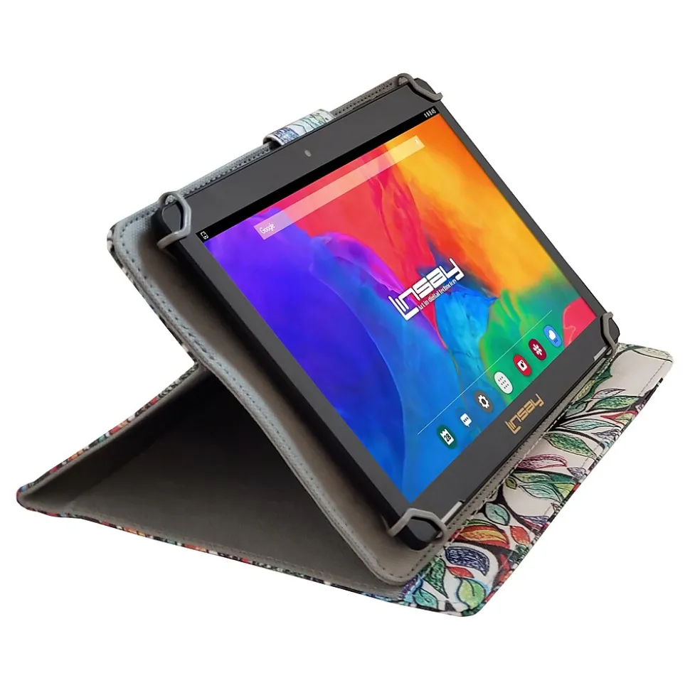 Linsay 10.1" Tablet with Tree Marble Case, 2GB RAM, 64GB Storage, Android 13, Black (F10IPCMT)