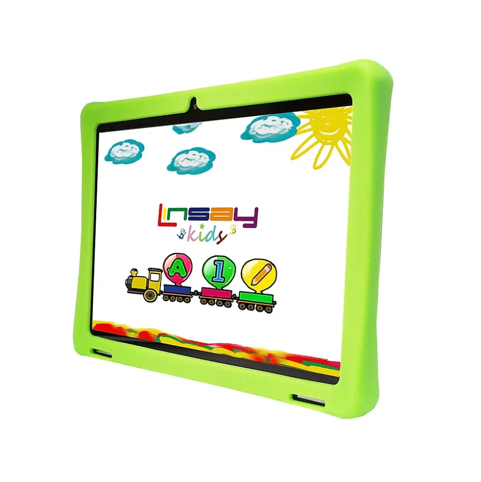LINSAY Android 13 10.1" Tablet, 128GB Storage, Android OS, Green (F10IPGKIDSGREBA)