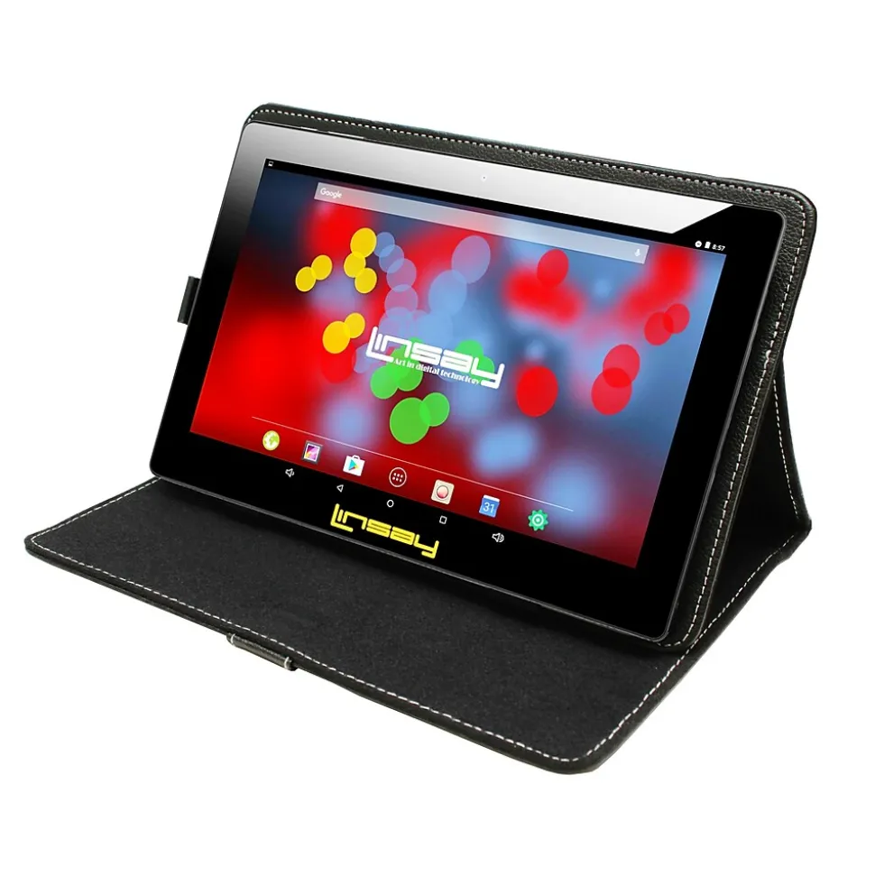 LINSAY F10 Series 10.1" Tablet, WiFi, 2GB RAM, 64GB Storage, Android 13, Black w/Black Case (F10XIPSB)