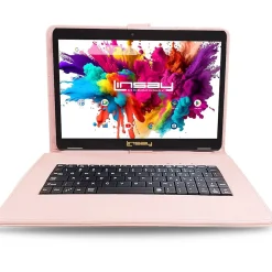 Linsay Octa Core 10.1" Tablet, 4GB RAM, 128GB Storage, Android 13, Bundled with Pink Style Keyboard and Stylus Pen
