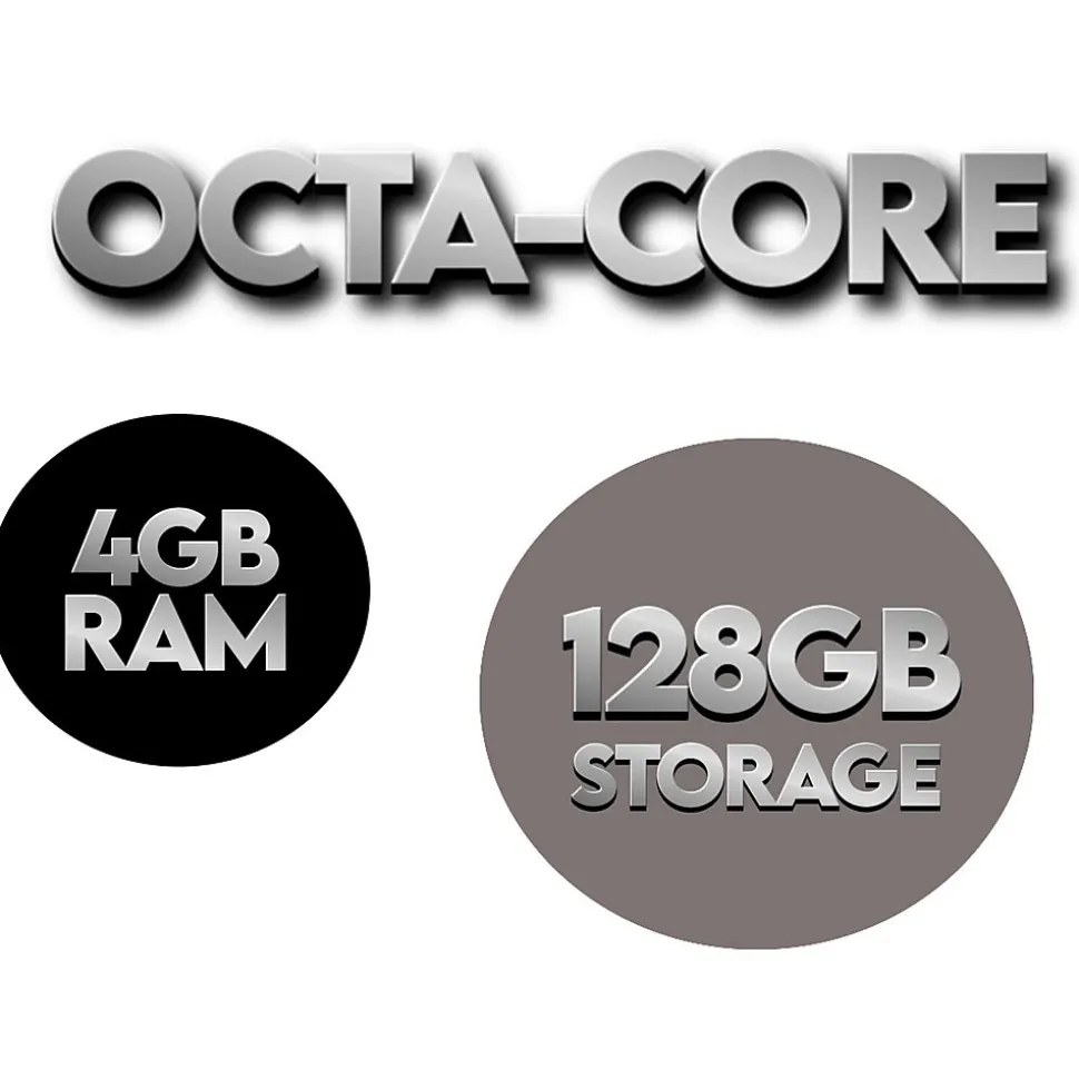 Linsay Octa Core 10.1" Tablet, 4GB RAM, 128GB Storage, Android 13, Bundled with Red Style Keyboard and Stylus Pen