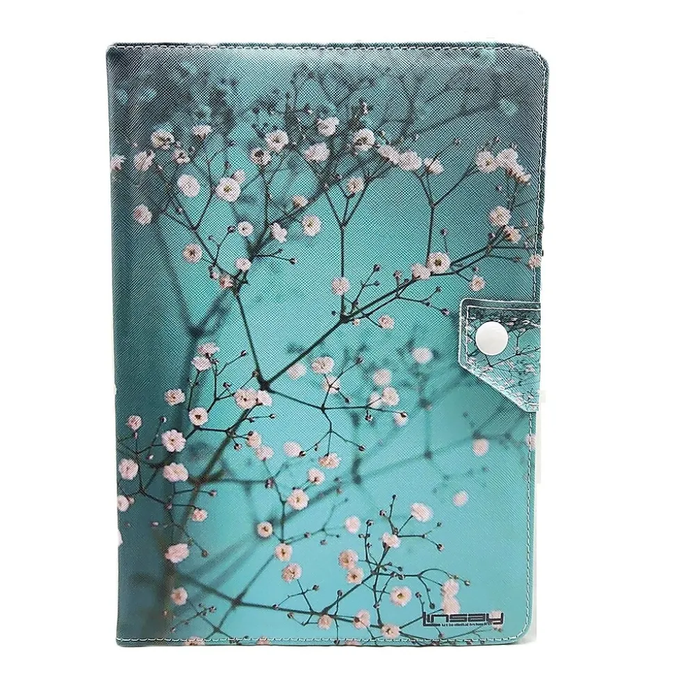 Linsay Octa Core 10.1" Tablet, 4GB RAM, 128GB Storage, Android 13, Bundled with Flowers Marble Case and Stylus Pen