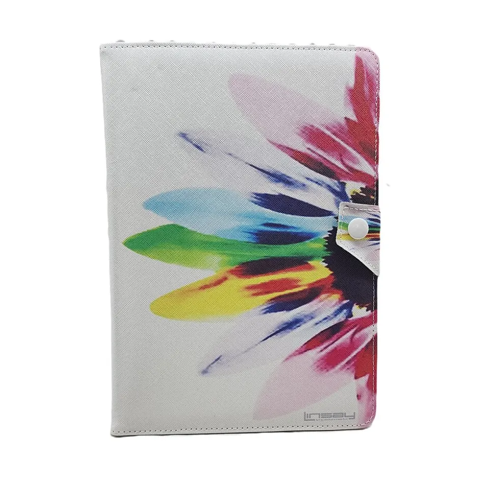 Linsay Octa Core 10.1" Tablet, 4GB RAM, 128GB Storage, Android 13, Bundled with Rainbow Marble Case and Stylus Pen