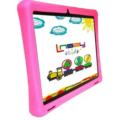 Linsay Octa Core 10.1" Tablet, 4GB RAM, 128GB Storage, Android 13, Bundled with Pink Kids Case