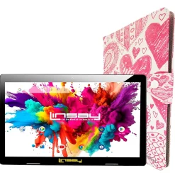 Linsay Octa Core 10.1" Tablet, 4GB RAM, 128GB Storage, Android 13, Bundled with Love shape Case and Stylus Pen