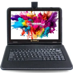 Linsay Octa Core 10.1" Tablet, 4GB RAM, 128GB Storage, Android 13, Bundled with Black Keyboard, Backpack, and Stylus Pen