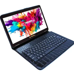 Linsay Octa Core 10.1" Tablet, 4GB RAM, 128GB Storage, Android 13, Bundled with Black Crocodile Keyboard and Stylus Pen