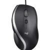 Logitech Advanced Ergonomic Ambidextrous Optical USB Mouse, Black (910-007476)