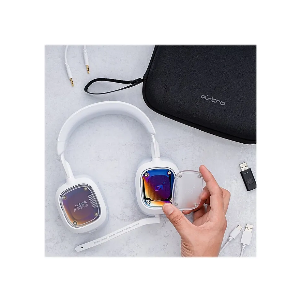 Logitech Astro A30 Wireless Bluetooth Stereo Gaming Headset, USB, 3.5mm, White (939-001985)