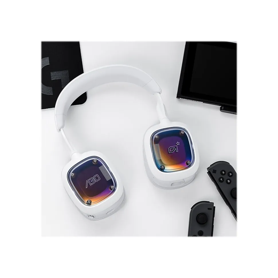 Logitech Astro A30 Wireless Bluetooth Stereo Gaming Headset, USB, 3.5mm, White (939-001985)