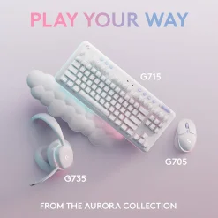 Logitech Aurora Wireless Gaming Over-Ear Headphones, Bluetooth, White Mist (981-001082)