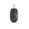 Logitech B100 Wired Ambidextrous Optical USB Mouse, Black (910-001439)