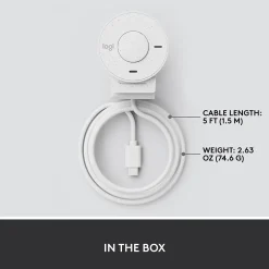 Logitech Brio 300 Full HD 1080p Webcam, 2 Megapixels, Off-White (960-001441)