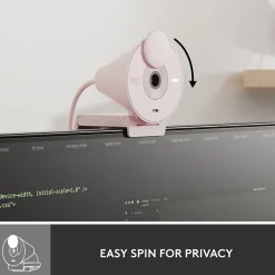 Logitech Brio 300 Full HD 1080p Webcam, 2 Megapixels, Rose (960-001447)