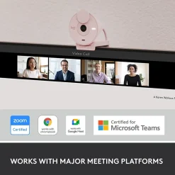Logitech Brio 300 Full HD 1080p Webcam, 2 Megapixels, Rose (960-001447)