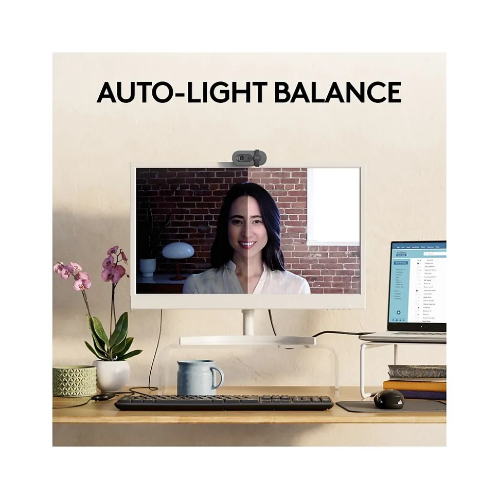 Logitech Brio 100 Full HD 1080p Webcam, 2 Megapixels, Graphite (960-001580)