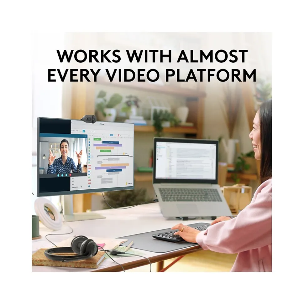 Logitech Brio 100 Full HD 1080p Webcam, 2 Megapixels, Graphite (960-001580)