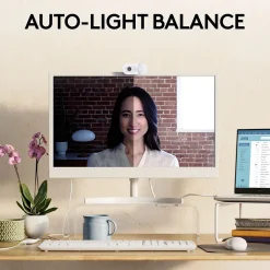 Logitech Brio 100 HD 1080p Webcam, 2 Megapixels, Off-White (960-001616)