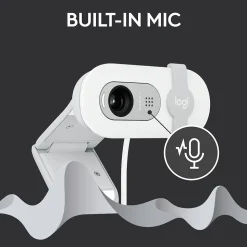 Logitech Brio 100 HD 1080p Webcam, 2 Megapixels, Off-White (960-001616)